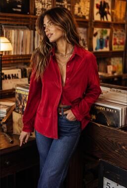 Casual Corner Annex Faux Suede Red Funky Y2k Lover Feminine 70's Button Jacket